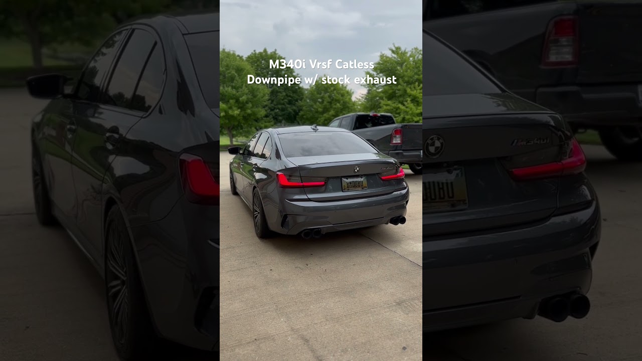 BMW M340i Catless Downpipe w/ Stock Exhaust #bmw #m340 #catless #b58 #vrsf
