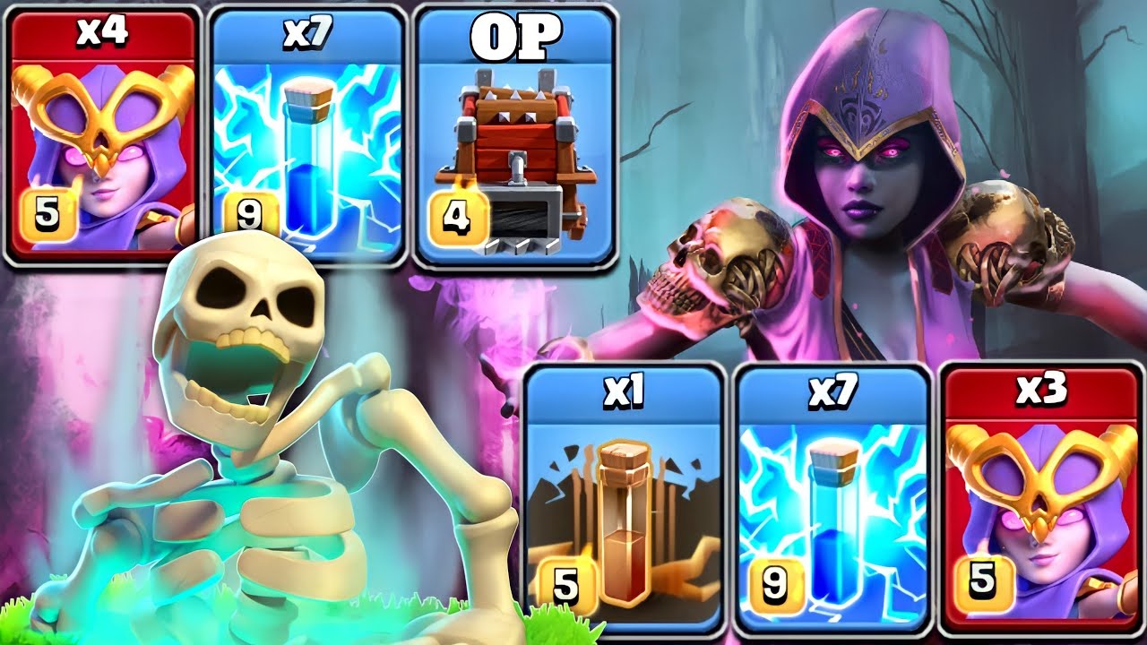Super Witch Attack Strategy with Zap Spell!! Best 3 Star Th14 Attack Strategy - Clash of Clans TH14