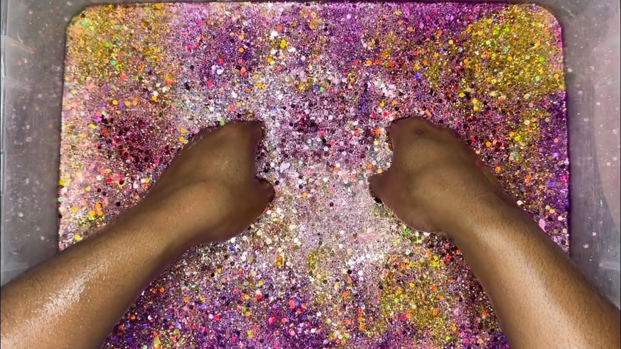 ASMR | Messy Broken Baby Pink Hydrophobic Reforms over Glitter Water