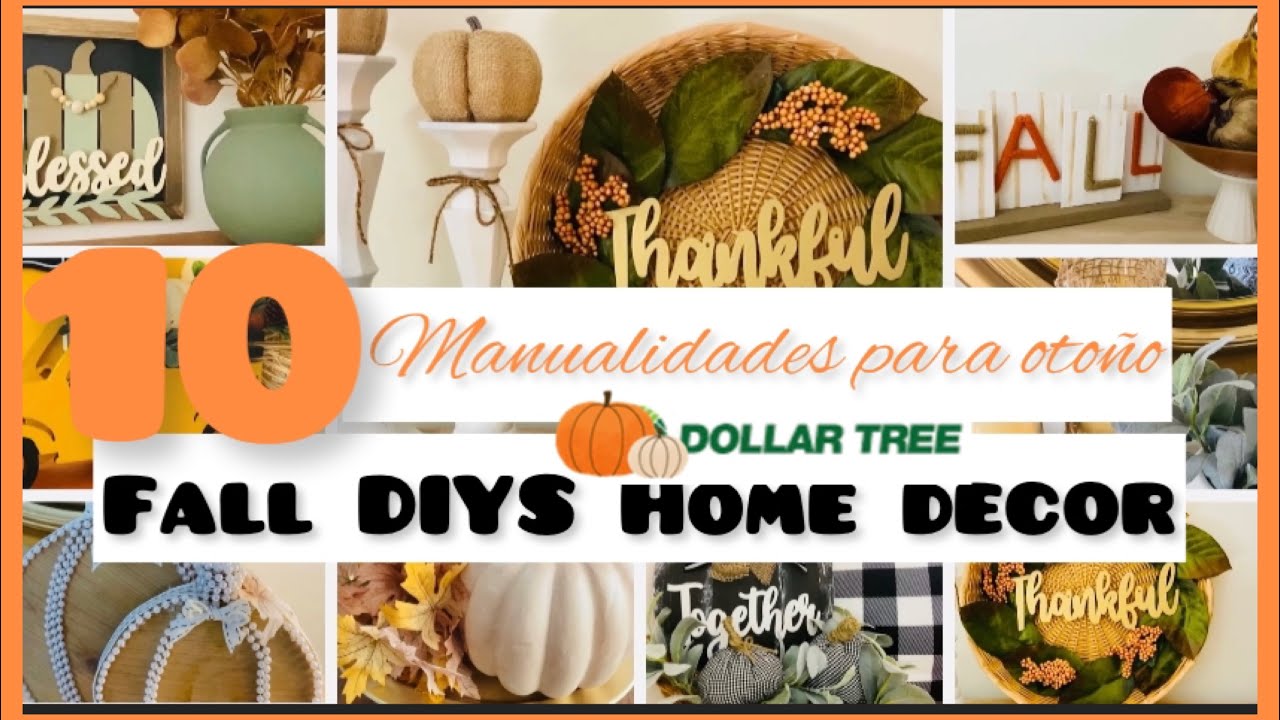 DIYs: DECORACIONES PARA OTOÑO FÁCILES Y ECONÓMICAS/ DOLLAR TREE FALL DECOR DIYs/ manualidades otoño