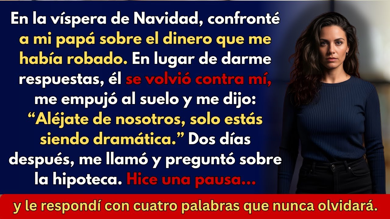 Mi padre me agredió en la víspera de Navidad después de que lo enfrentara por robar mi dinero.
