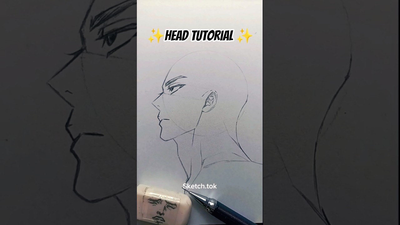 How to draw head | In the style of manhwa ✏️| #tutorials#howtodraw#sketch#head#fyp#fypシ