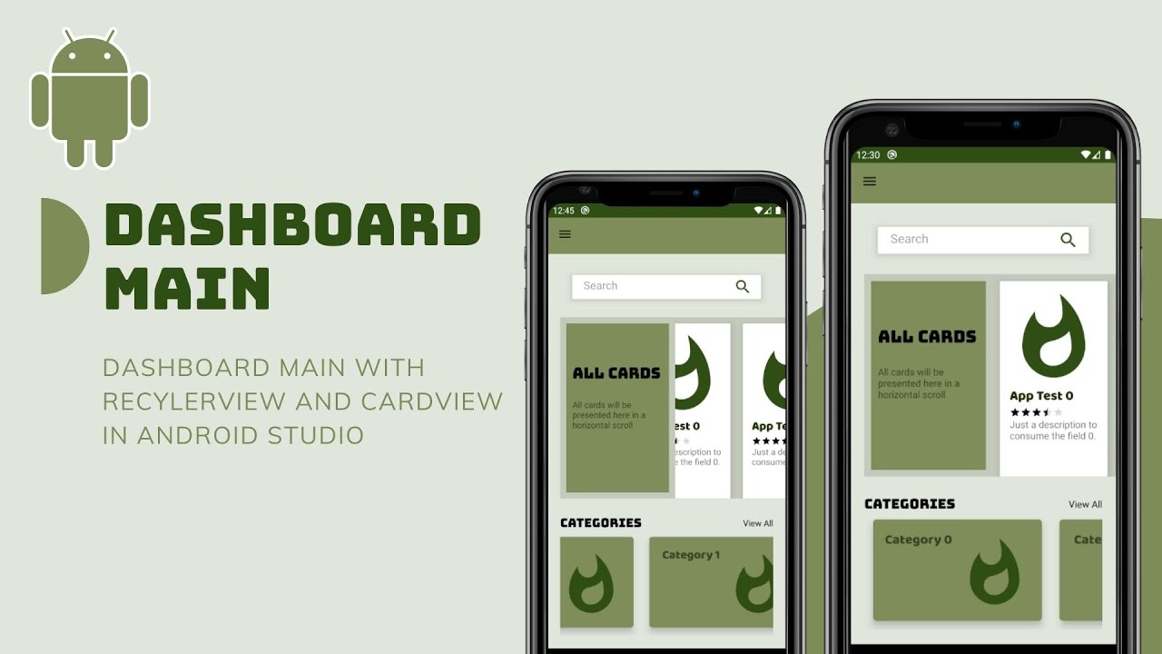Dashboard main with RecylerView and CardView in Android Studio (Part 01)