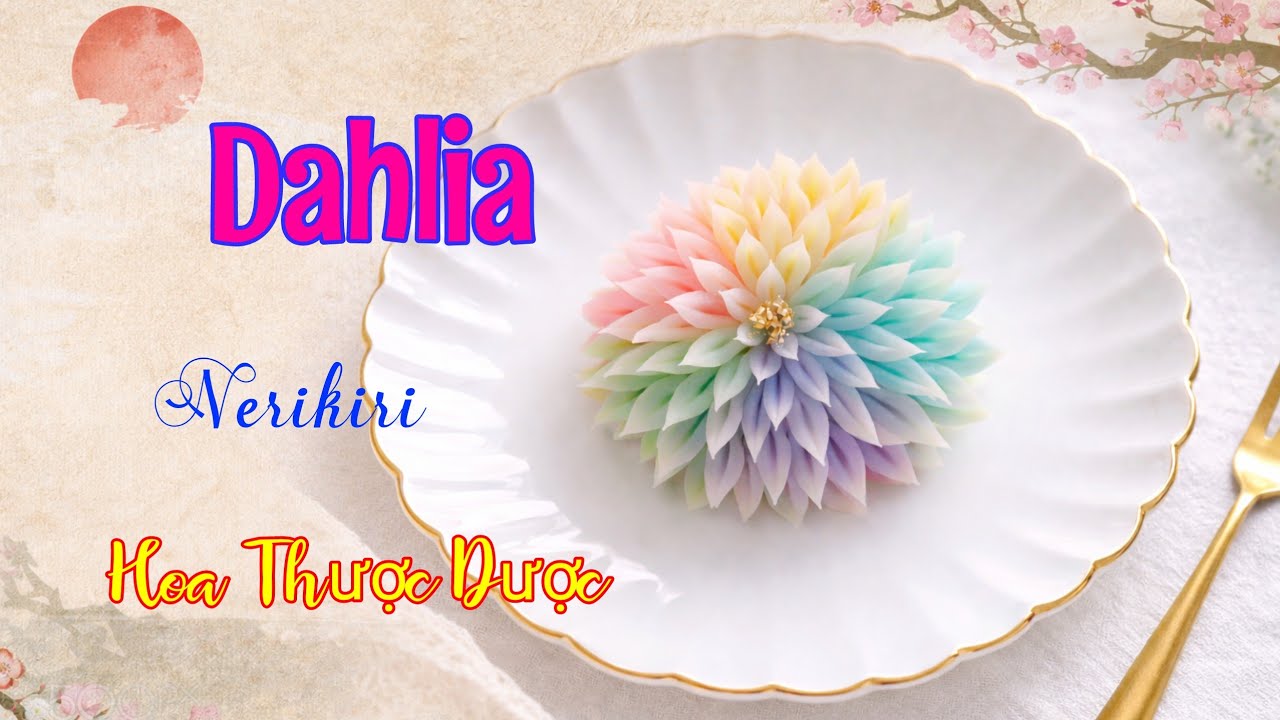 The Dahlia Flower Nerikiri Tutorial with Wooden Chopsticks