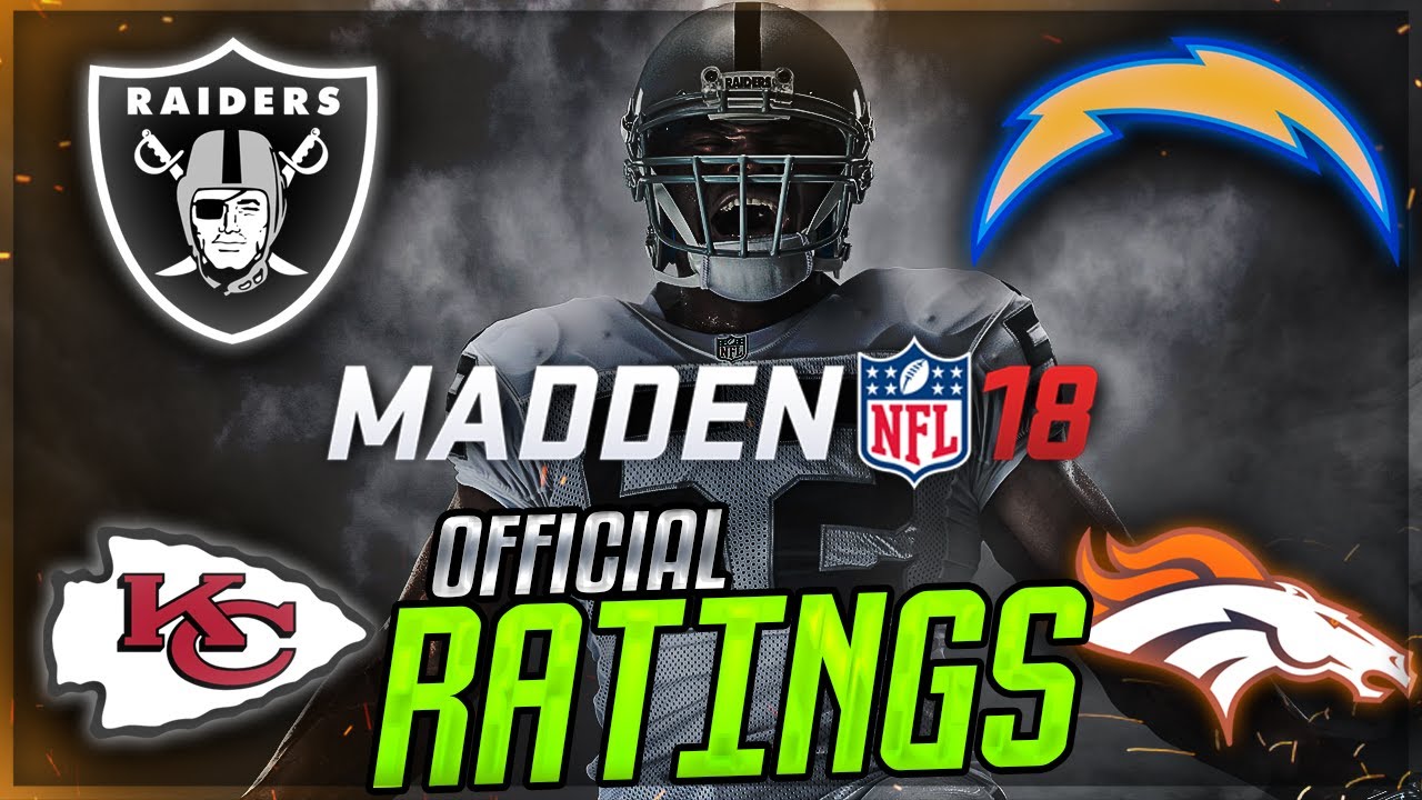 *LEAKED* MADDEN 18 RATINGS FOR AFC WEST - TOP 10 PLAYERS + ROOKIE RATINGS