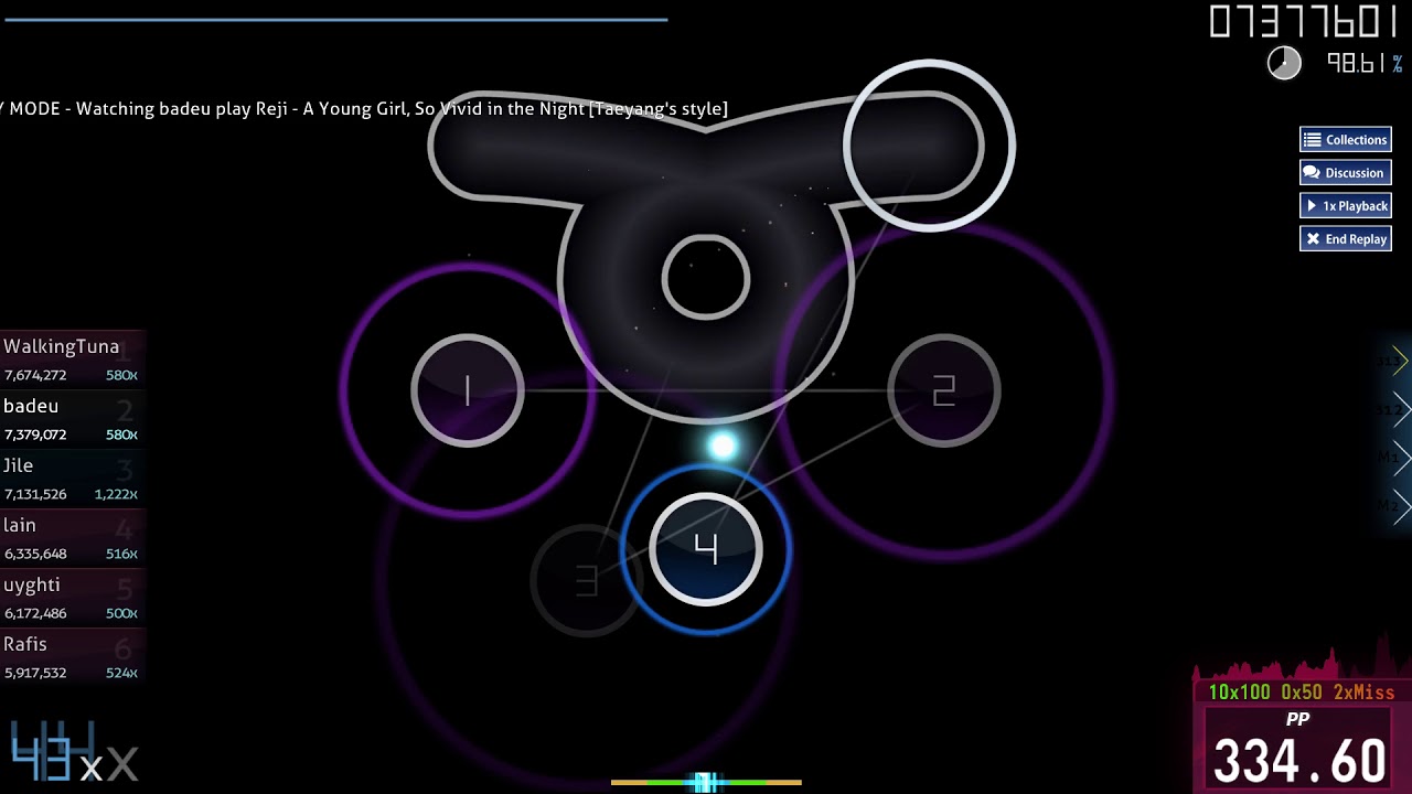 osu! | badeu | Reji - A Young Girl, So Vivid in the Night [Taeyang's style] 96.79% 9❌ #1❤️ 9.38⭐