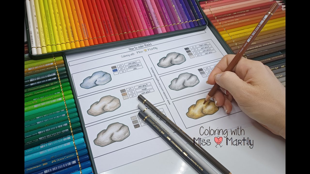 How to color ROCKS |  Polychromos Combinations