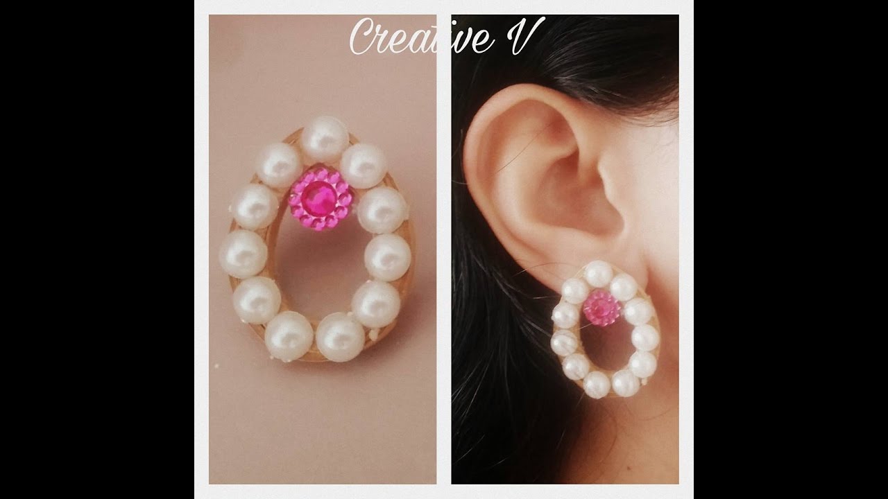 How to make quilling stud earrings / Paper earrings / Design 8 / Tutorial