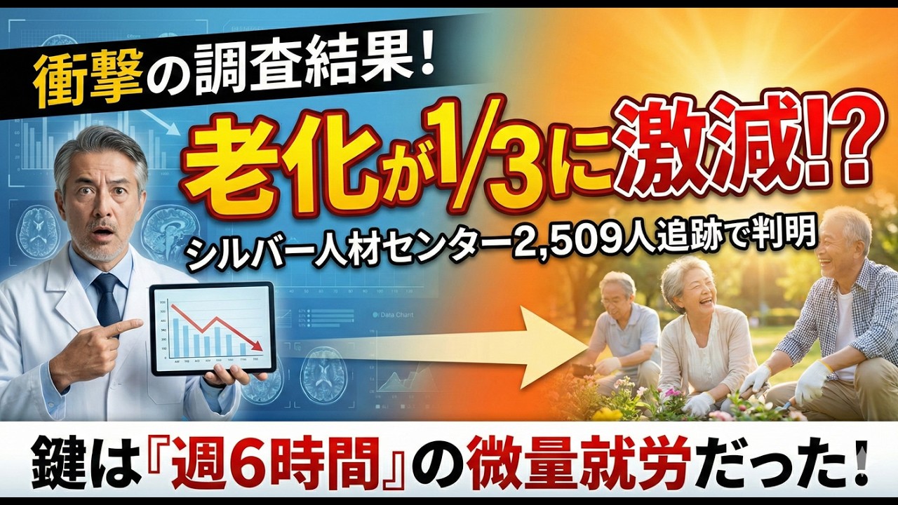 「働かない老後」は危険だった…週6時間で老化が3分の1に抑えられる理由 🌱シルバー人材センター2,509人調査の真実