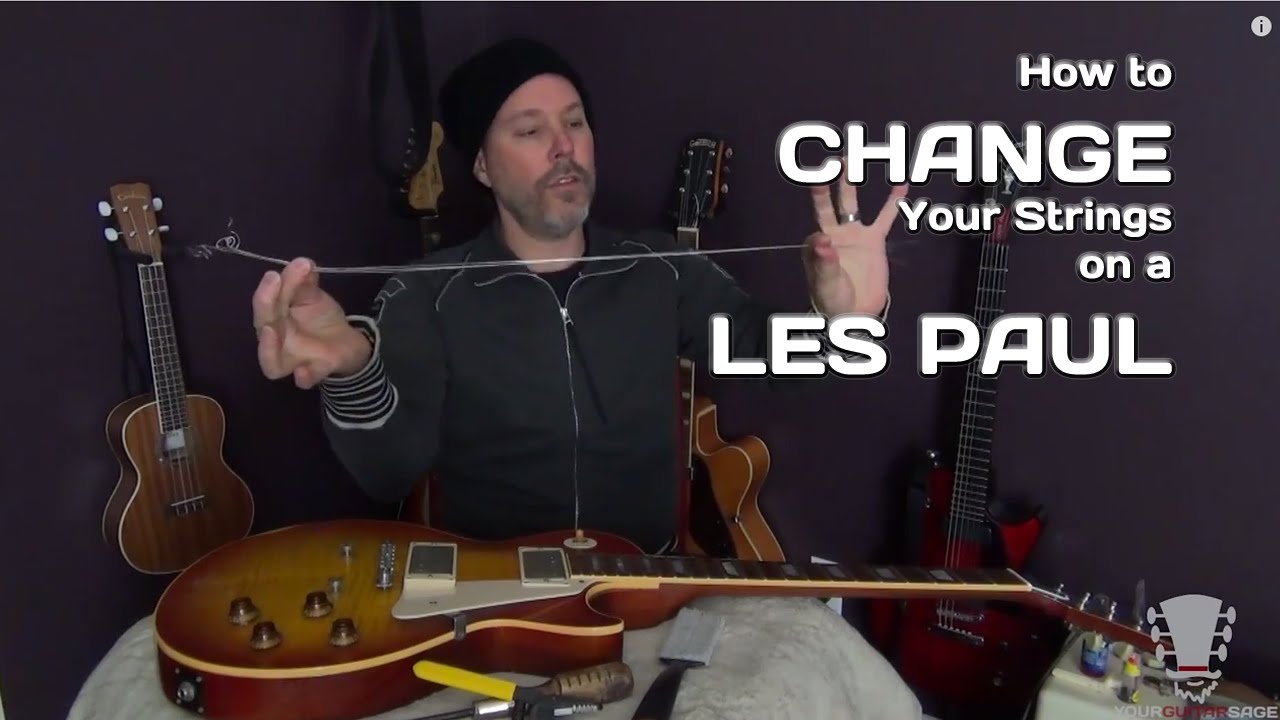 Changing Strings on a Gibson Les Paul Electric Guitar