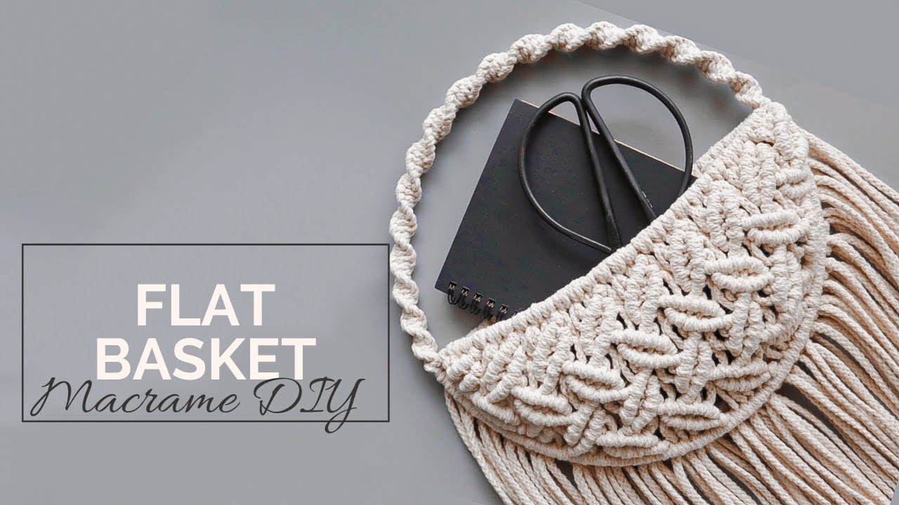 Macrame Flat Basket. How to make a macrame basket