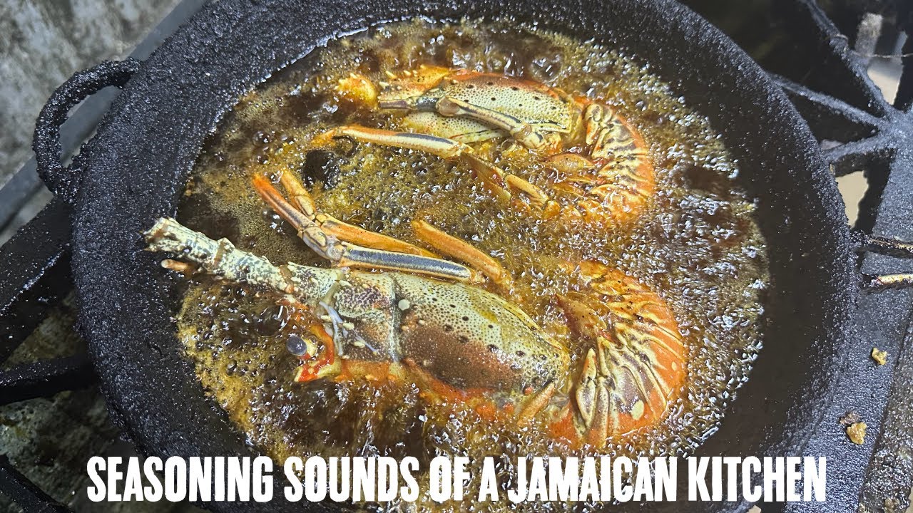 SEASONING CHICKEN LOBSTER AND CONCH (ASMR SOUNDS OF A JAMAICAN KITCHEN)