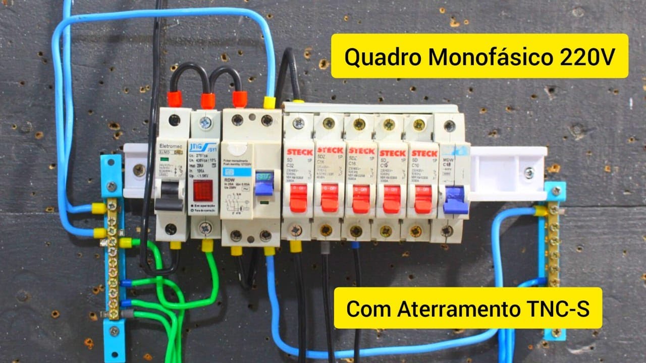 Como Instalar Quadro Monofásico 220V com Aterramento TNC-S