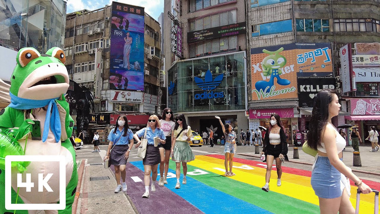 Taipei Ximending to Taipei Main Station by a Sunny Afternoon - Summer 2023 | Taiwan Walk 4K