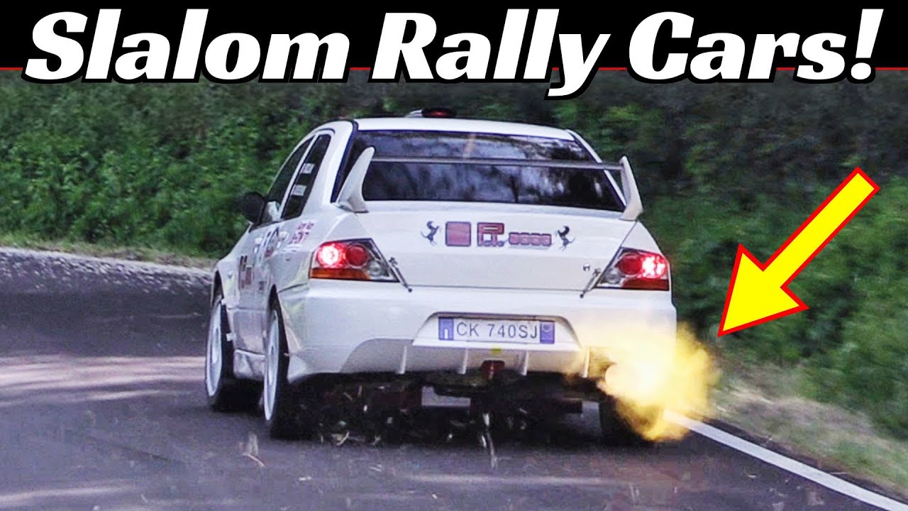 Rally Cars at Slalom Races: Mitsubishi Lancer EVO VIII, Subaru Impreza STi & Lancia Delta EVO Gr.A 💥
