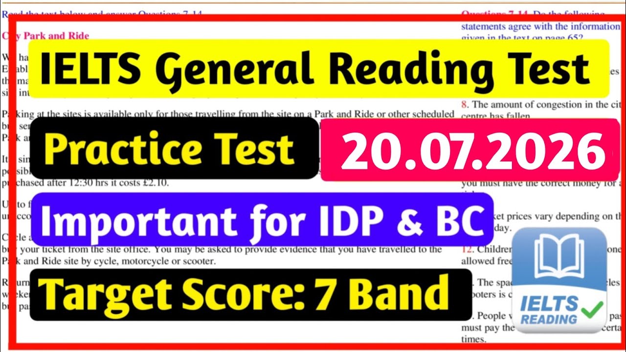 IELTS Reading General Training Practice Test 2026 With Answers | IELTS Reading Test General Training