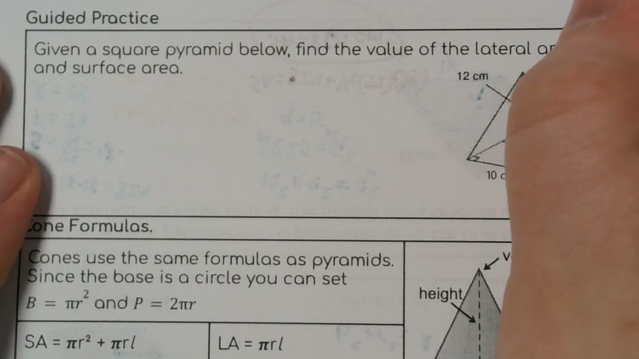 7.3 Surface Area of Pyramids and Cones pt 2