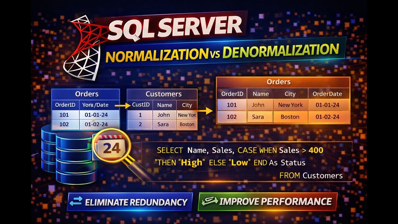 Day 18: Microsoft SQL Server Complete Course| Normalization Vs Denormalization #sql #sqlserver