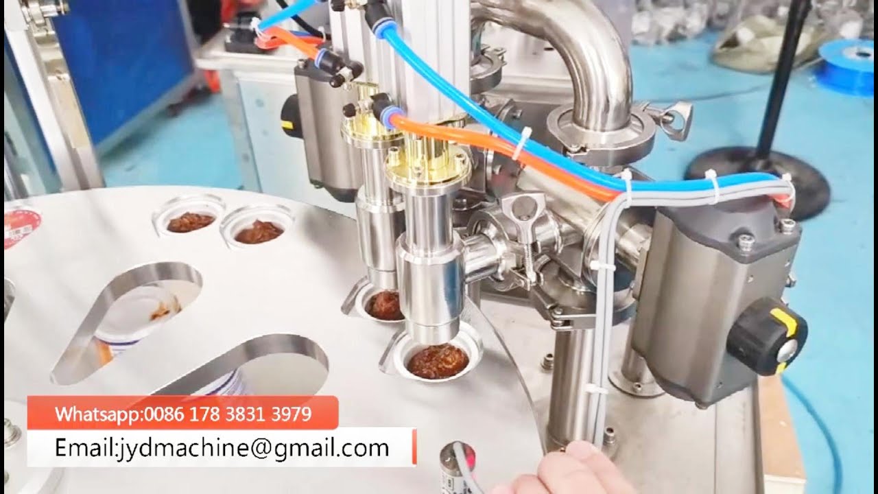 Automatic Hot Sauce Rotary Cup Filling Sealing Machine