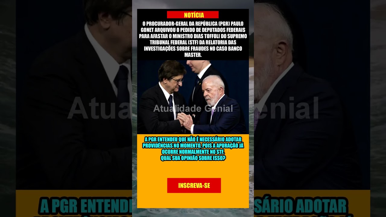 PGR REJEITA PEDIDO DE SUSPEIÇÃO DE TOFFOLI