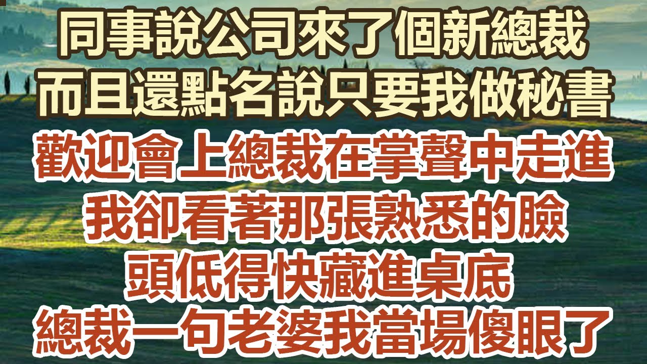 同事說公司來了個新總裁，而且還點名說只要我做秘書，歡迎會上總裁在掌聲中走進，我卻看著那張熟悉的臉，頭低得快藏進桌底，總裁一句老婆我當場傻眼了#幸福敲門 #為人處世 #生活經驗 #情感故事