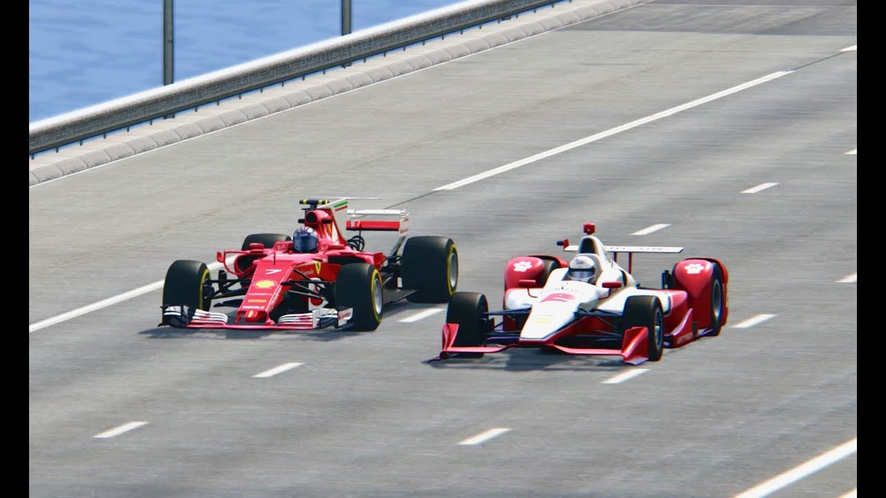 Ferrari F1 2017 vs Indy Car - TOP SPEED BATTLE