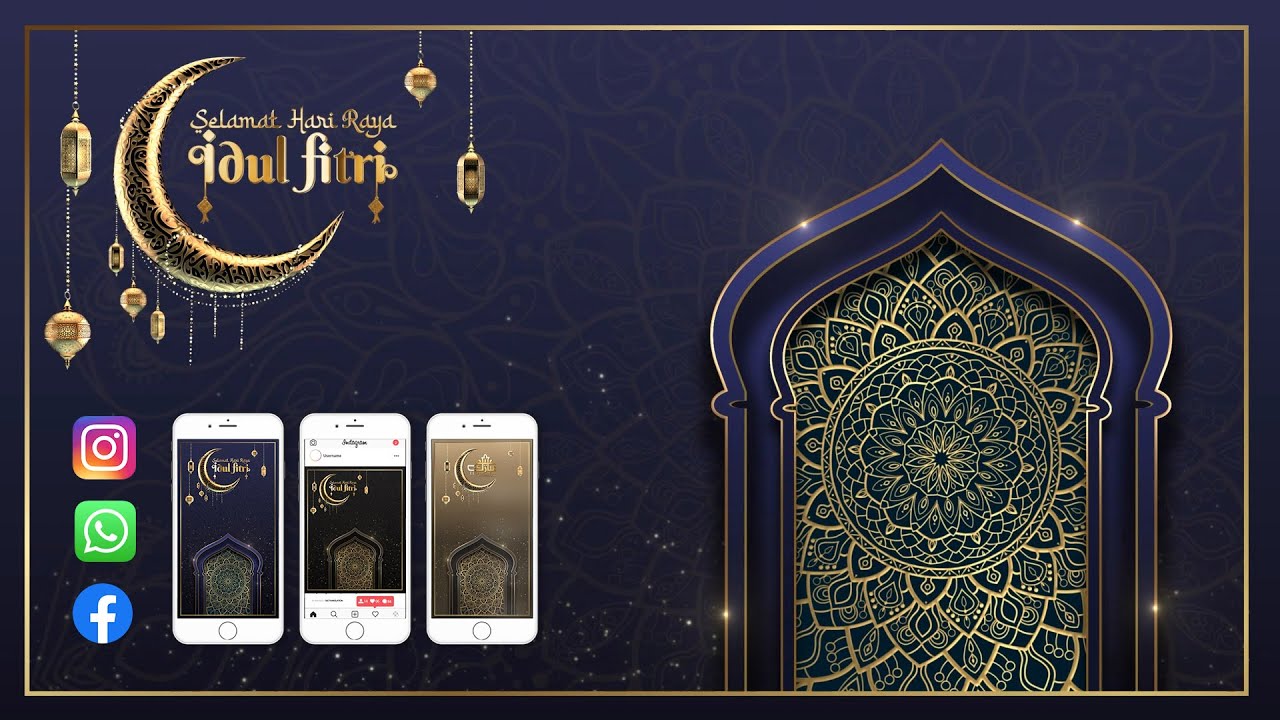 TEMPLATE UCAPAN HARI RAYA IDUL FITRI EID MUBARAK VIDEO BACKGROUND (FREE FILE ADOBE PREMIERE PRO)