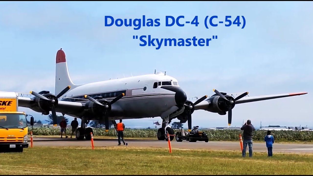 Douglas DC-4 / C-54E Skymaster 100% ORIGINAL SOUND FULL ENGINE START-UP + TAKE-OFF & LAND N460WA