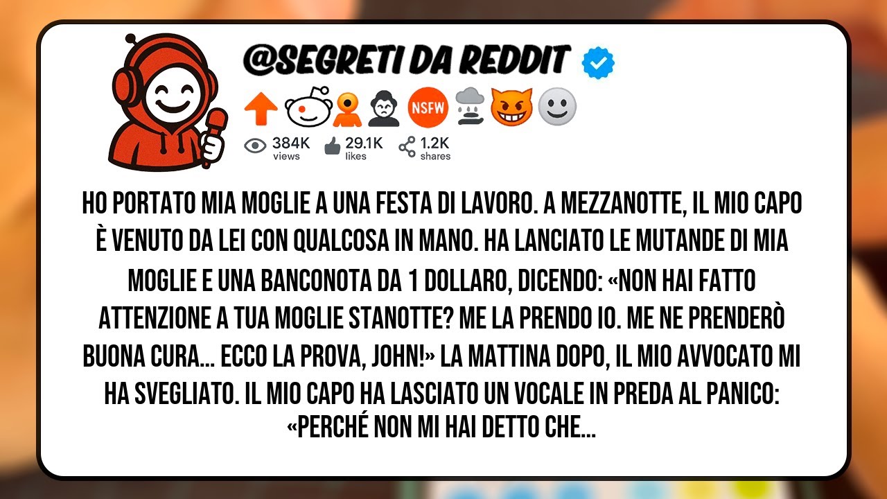 Mia moglie infedele si è seduta sulle ginocchia del mio capo e, davanti a tutti,