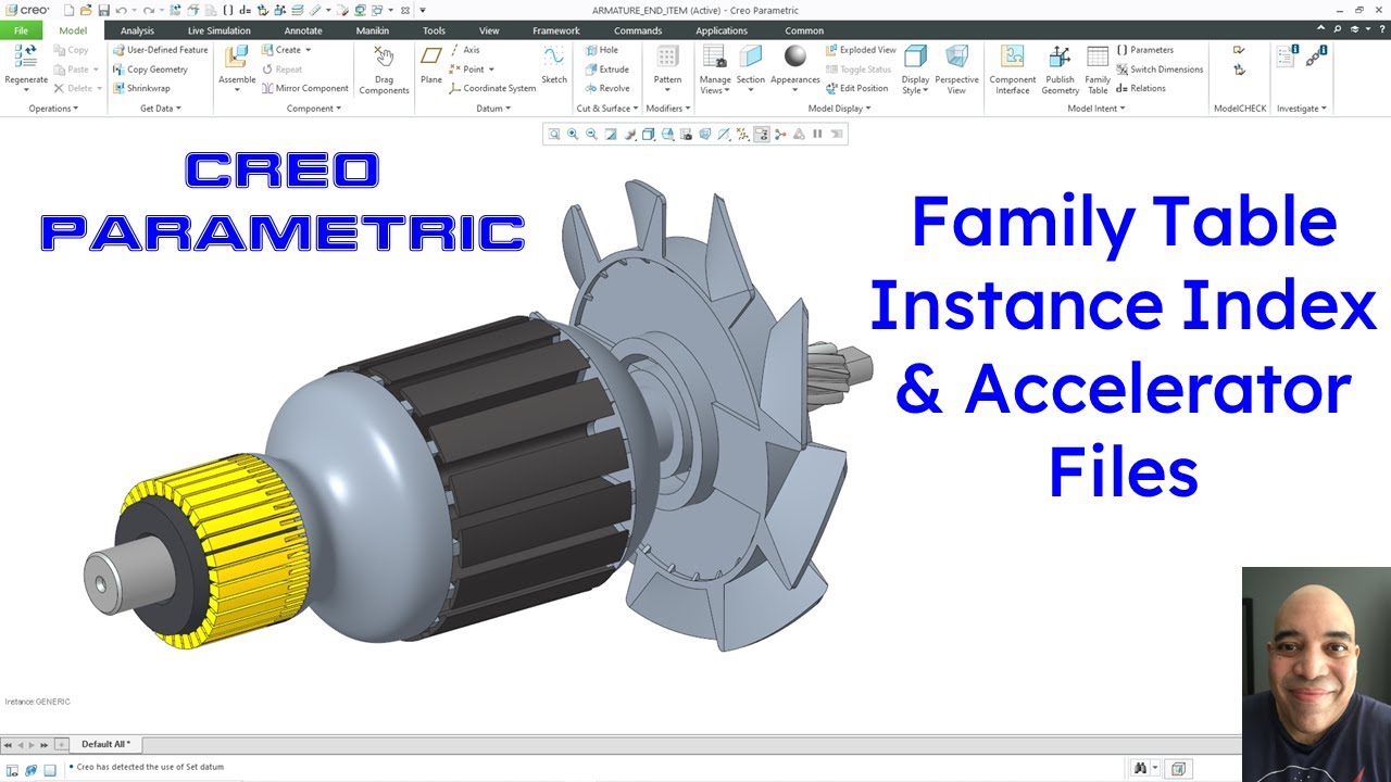 Creo Parametric — Семейные таблицы — Файлы индекса экземпляров и ускорителя
