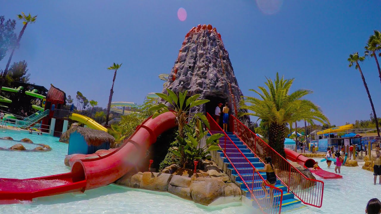 [4k] Volcano Fantasea - Raging Waters Water Park (San Dimas, California)