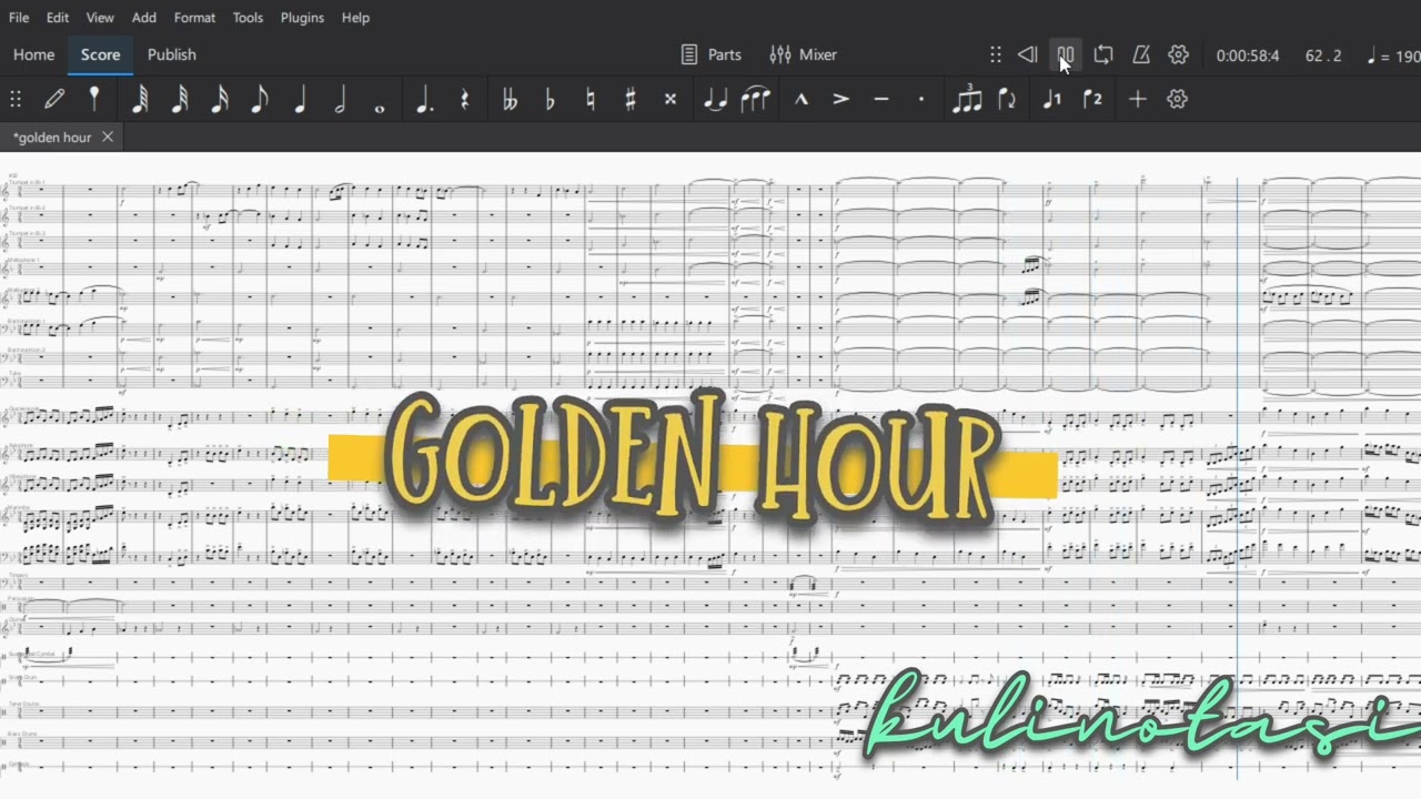 Golden hour marching band version #kulinotasi #marching #musescore4 #marchingband #goldenhour 