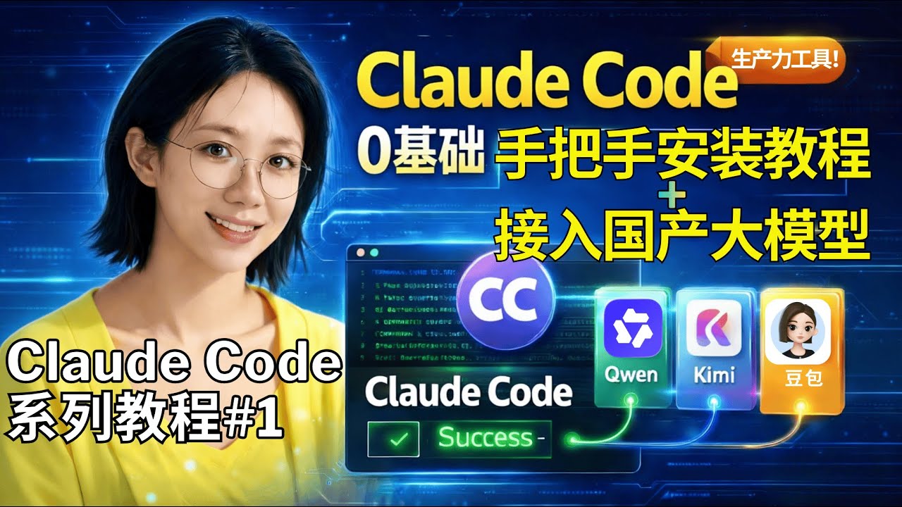 0基础入门Claude Code：接入千问/Kimi等国内模型 | 拒绝封号！超级小白也能学会打造最强AI Agent！ | CC保姆级教程#1