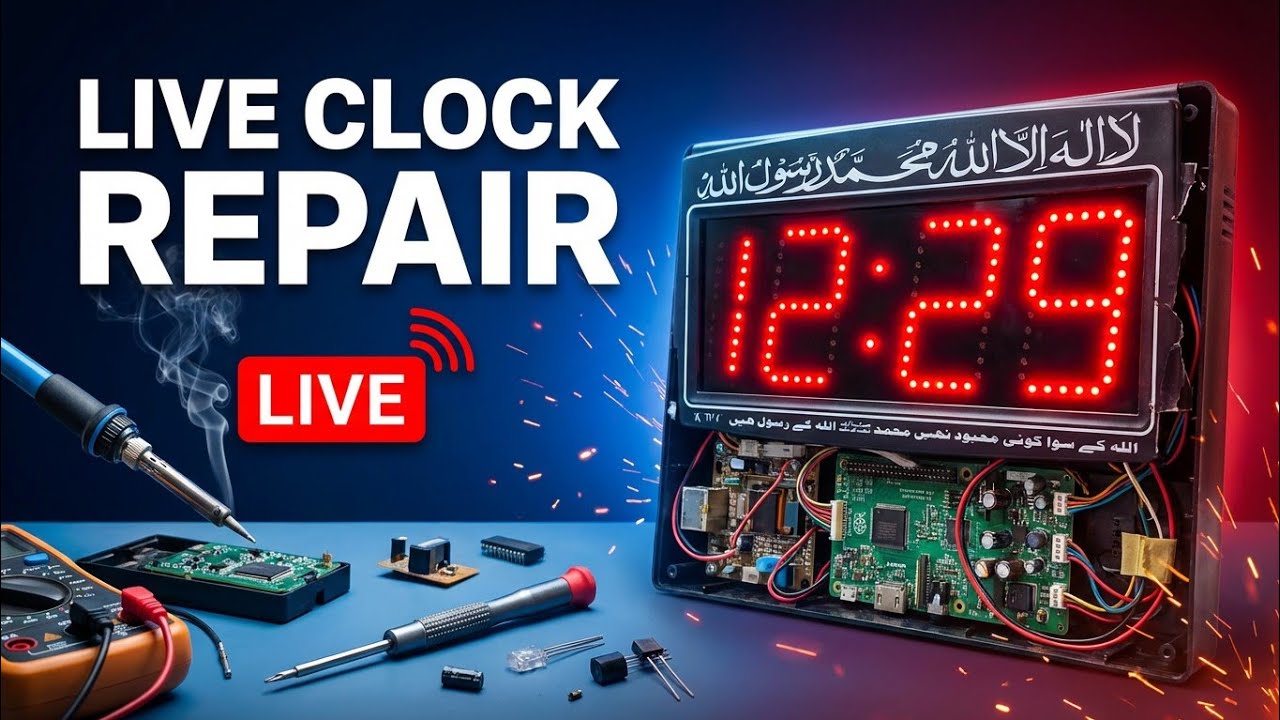 LIVE:Masjid Digital Clock Repair Fix| مسجد کی ڈیجیٹل گھڑی ٹھیک کریں