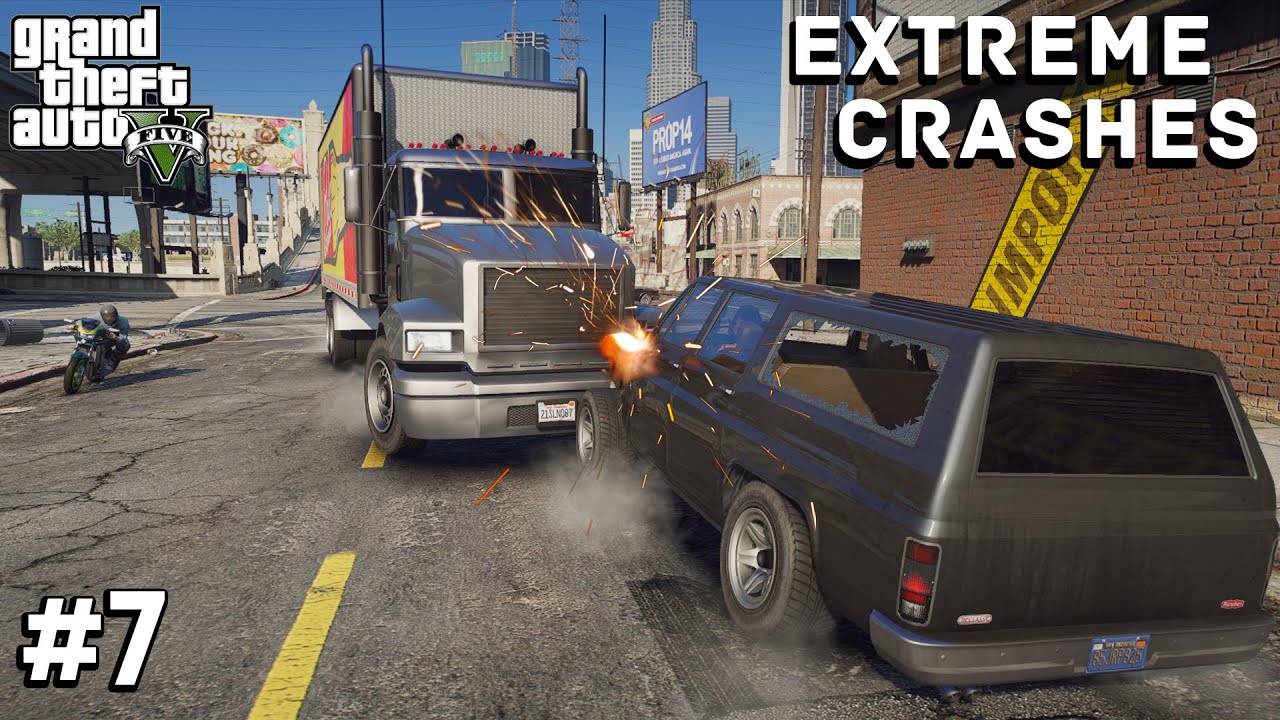 GTA 5 - No Brakes Mod - CAR CRASHES #7