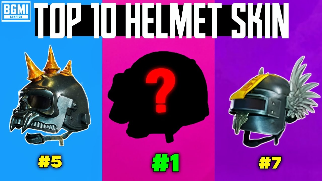 Top 10 Helmet Skins in BGMI & PUBG Mobile History | Rare & Legendary Helmets