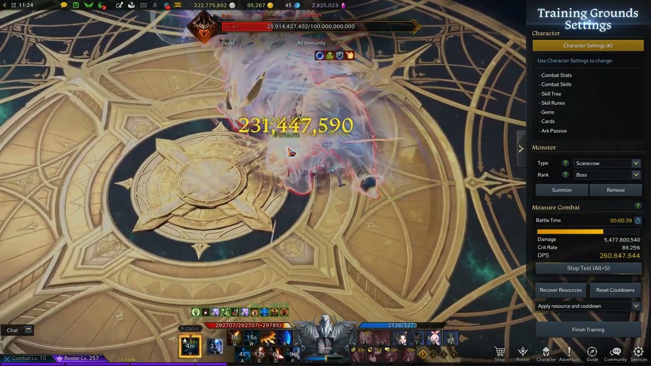 Lost Ark - Sharpshooter - 208m - 1 minute test.