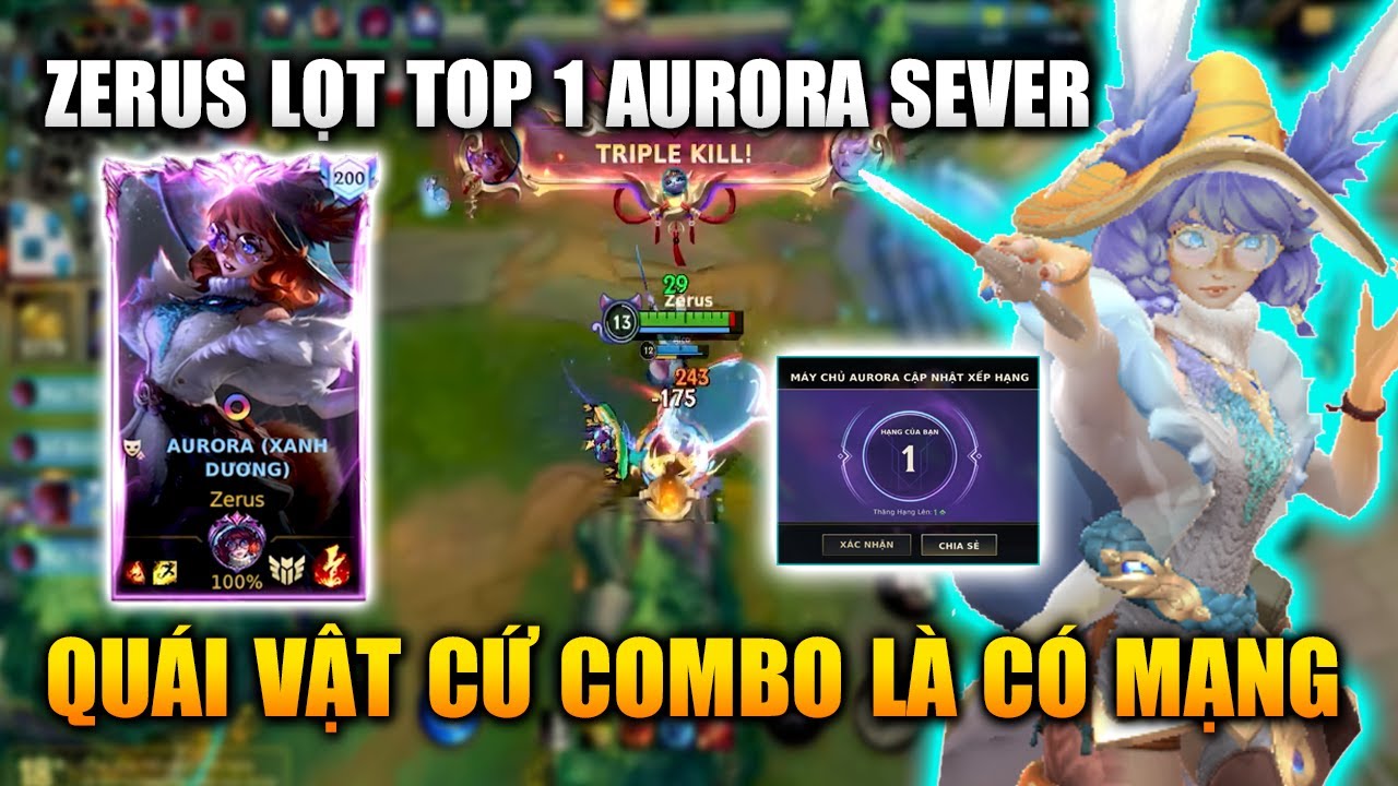 Wild Rift | Top 1 Aurora Sever Cứ Combo Là Có Mạng Cực Lỗi Tốc Chiến