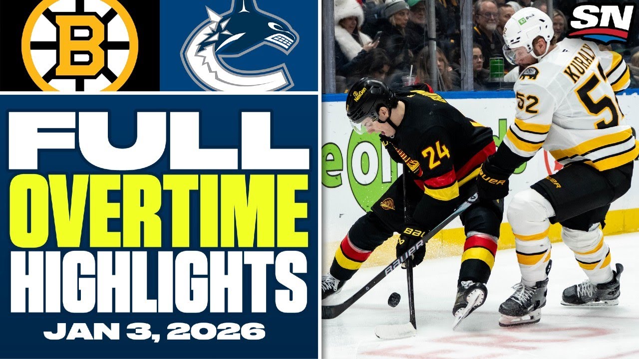 Boston Bruins at Vancouver Canucks | FULL Overtime Highlights - January 3, 2026