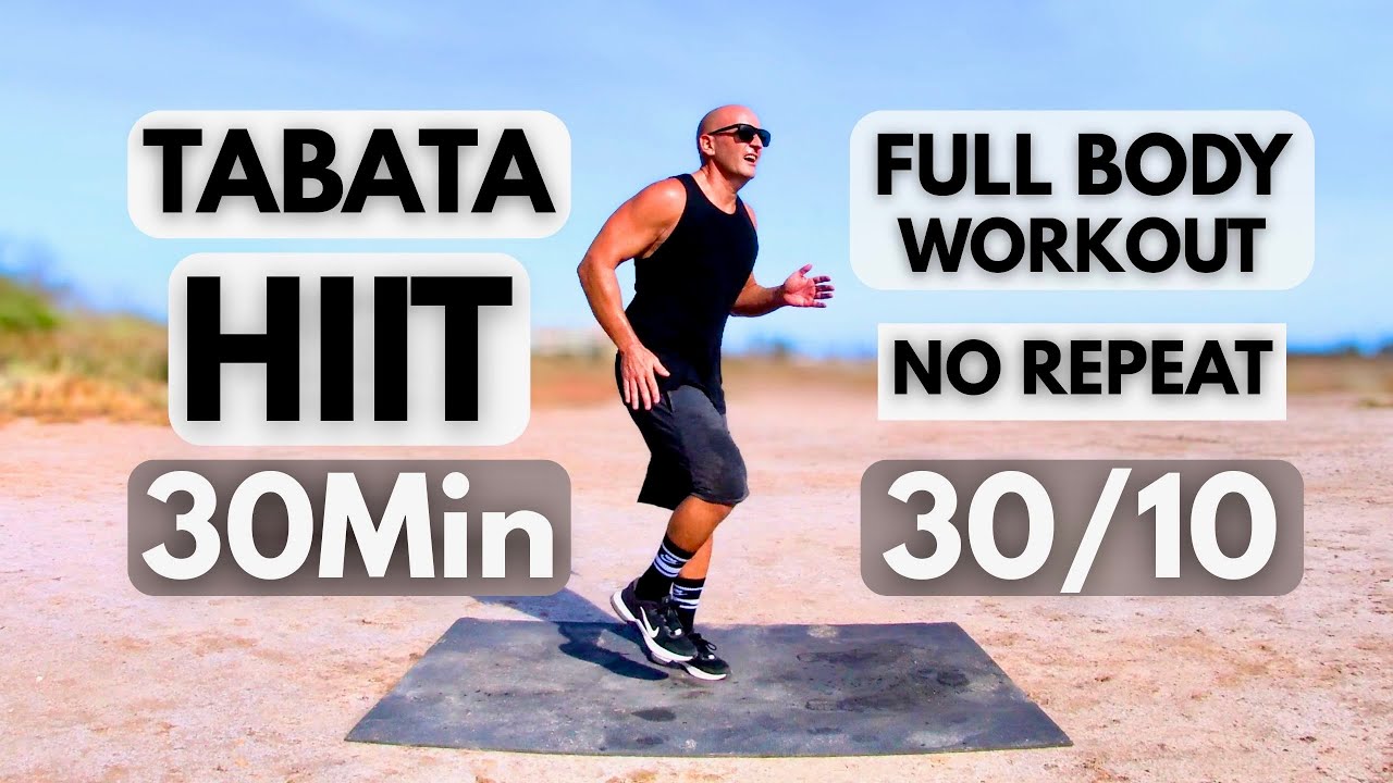 Табата HIIT 30 МИН БЕЗ ПОВТОРЕНИЙ / ТРЕНИРОВКА ВСЕГО ТЕЛА / Табата 30/10 / Низкая ударная нагрузка
