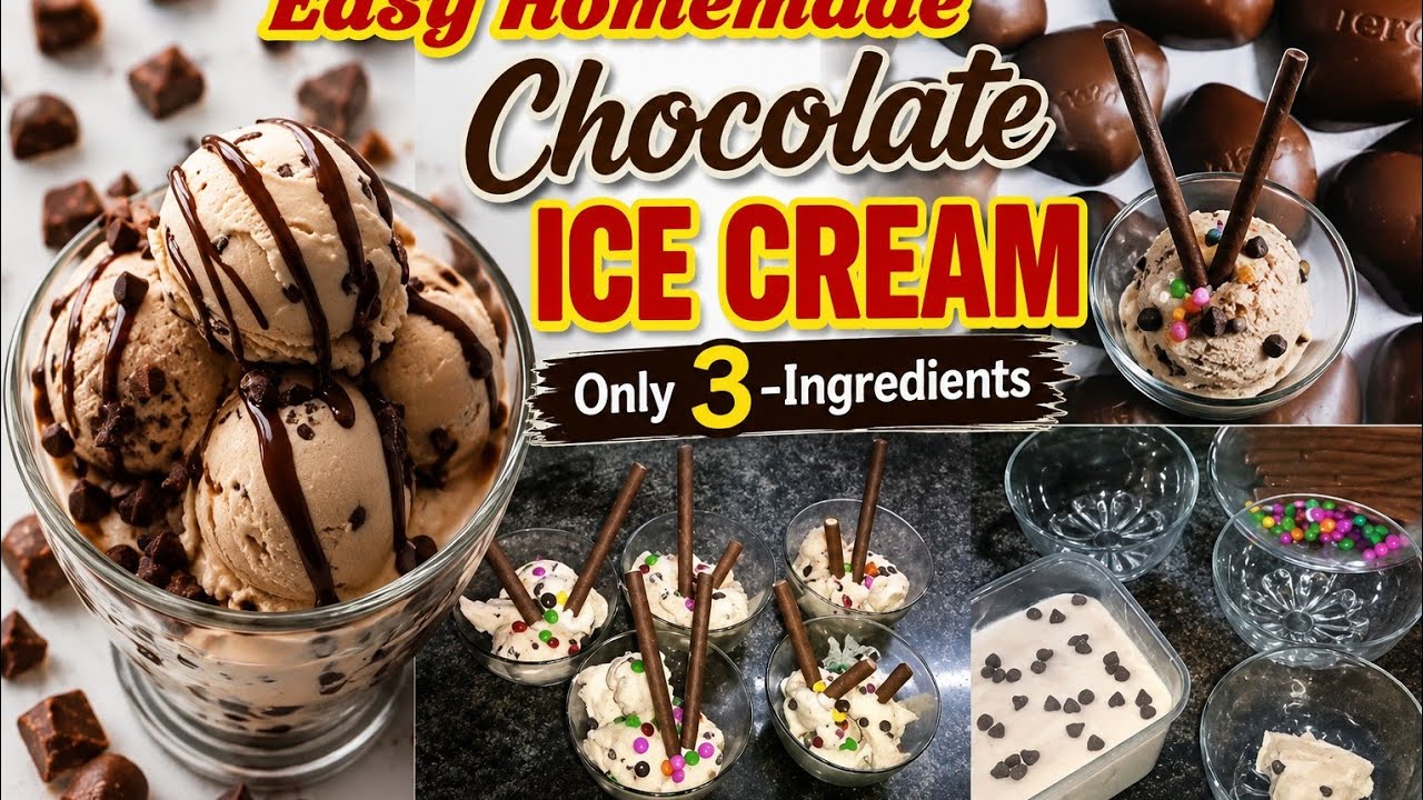 Easy Homemade Chocolate Ice Cream Recipe (Only 3-Ingredients) @sweethome-ManoSalwa