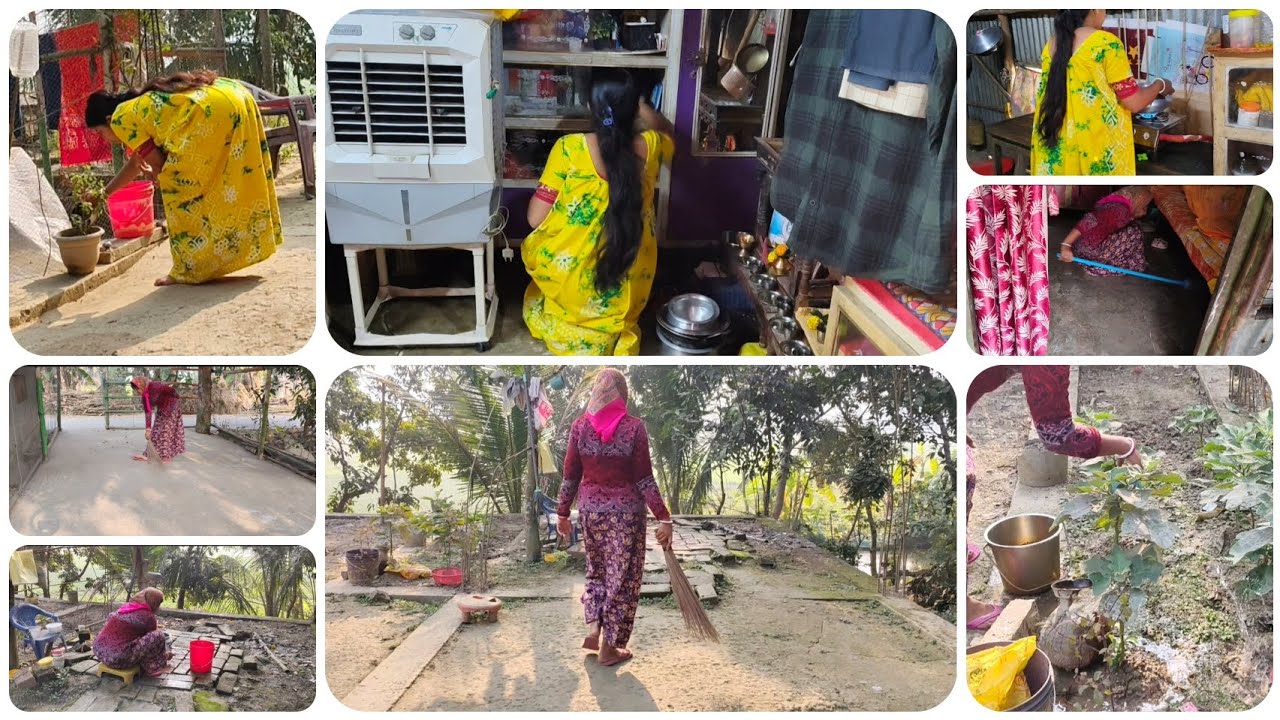 অতিথি আসবে 🏠তাই সকাল 6:00টা উঠে এক নিশ্বাসে সংসারের কাজকর্ম  🌿গুলো সবটা একা হাতে এভাবে সেরে রেখেযায়