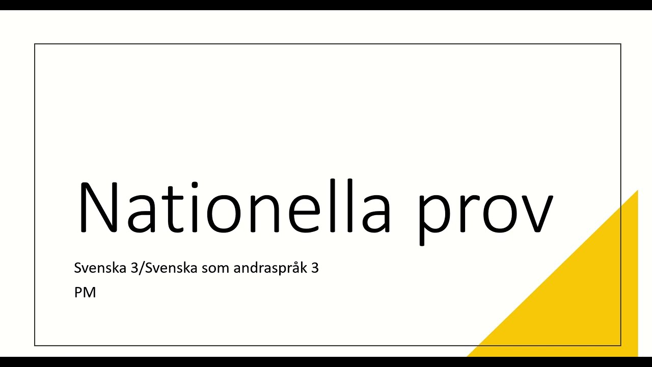 Nationella prov Sve3/Sva3 - se mig skriva ett PM och berätta vad/hur jag gör samt varför