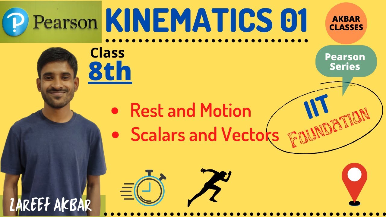 Class 8 Pearson IIT Foundation Series | Kinematics 01 | Rest and Motion | Scalars and Vectors