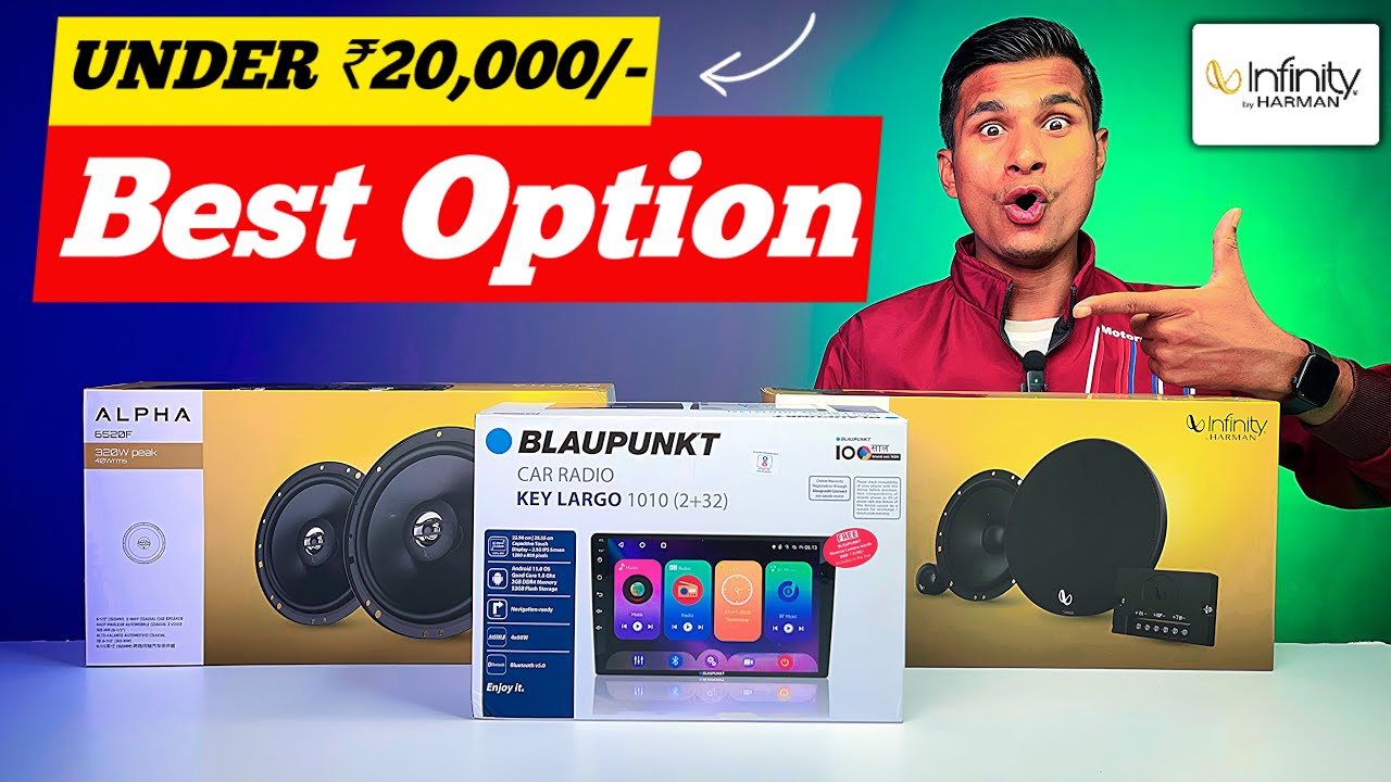Under ₹20K Best Music System For Car | Blaupunkt & Infinity Harman Android Stereo &  Speaker Combo