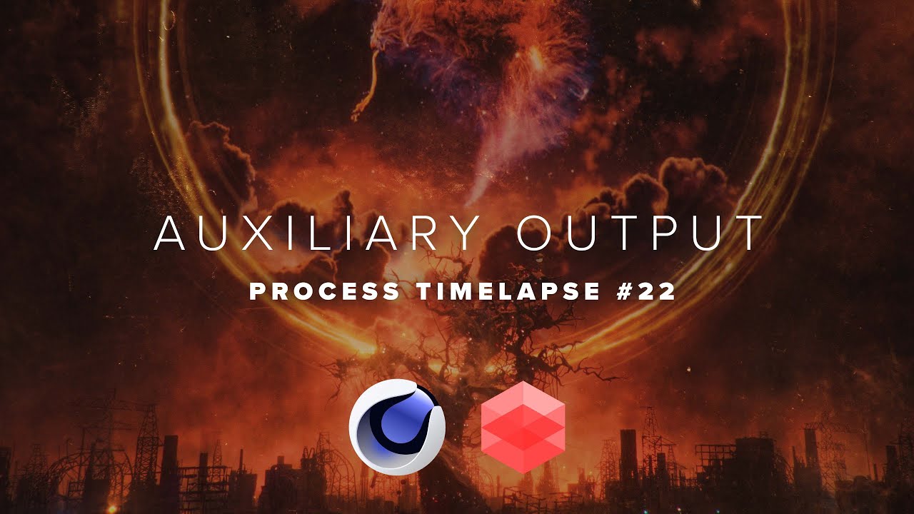 Cinema 4D + Redshift Process Timelapse #22 : Island in the Red Night Sky