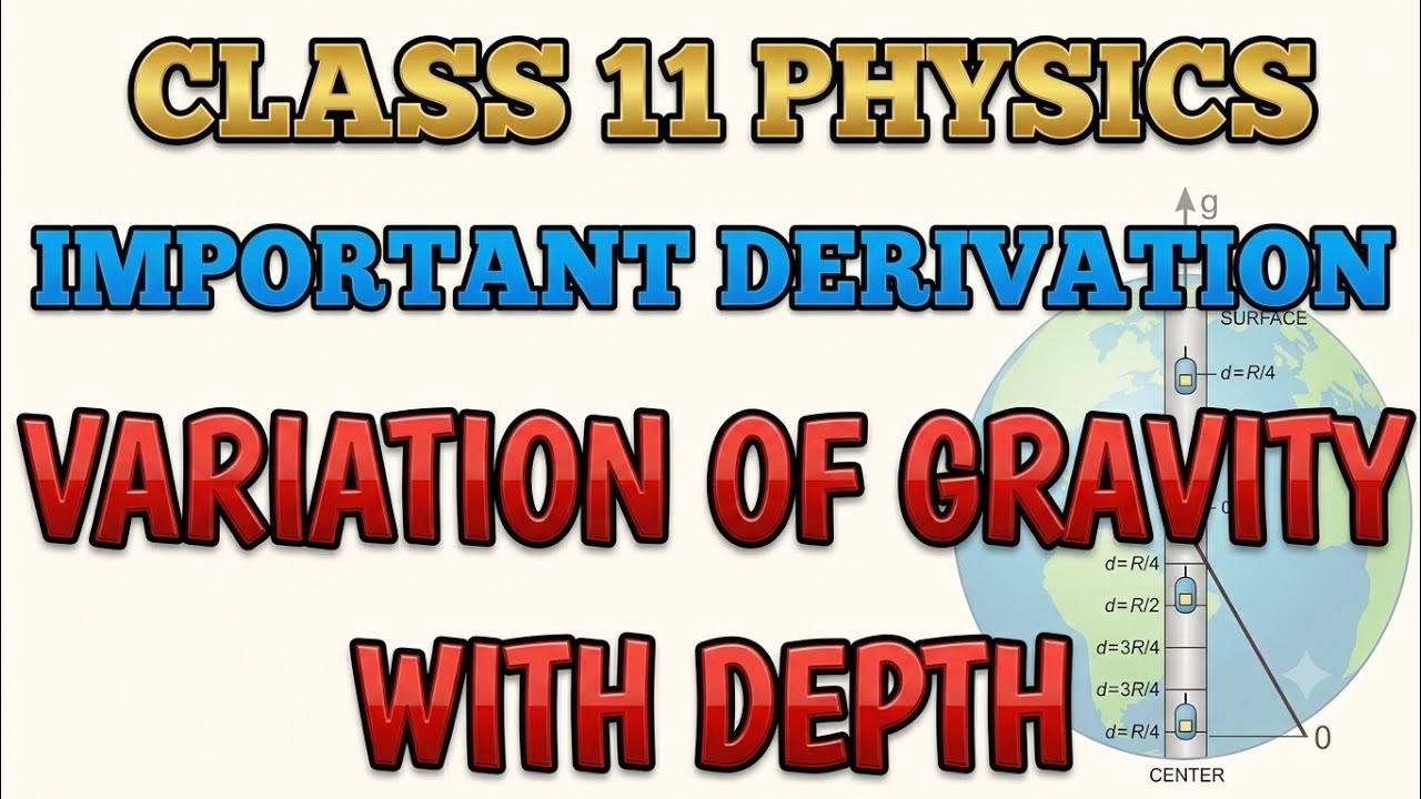 Derivation Variation of Gravity with Depth || Class 11 Gravitation Derivation