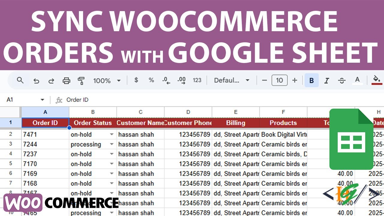How to Sync WooCommerce Orders Detail to Google Sheets without Plugin
