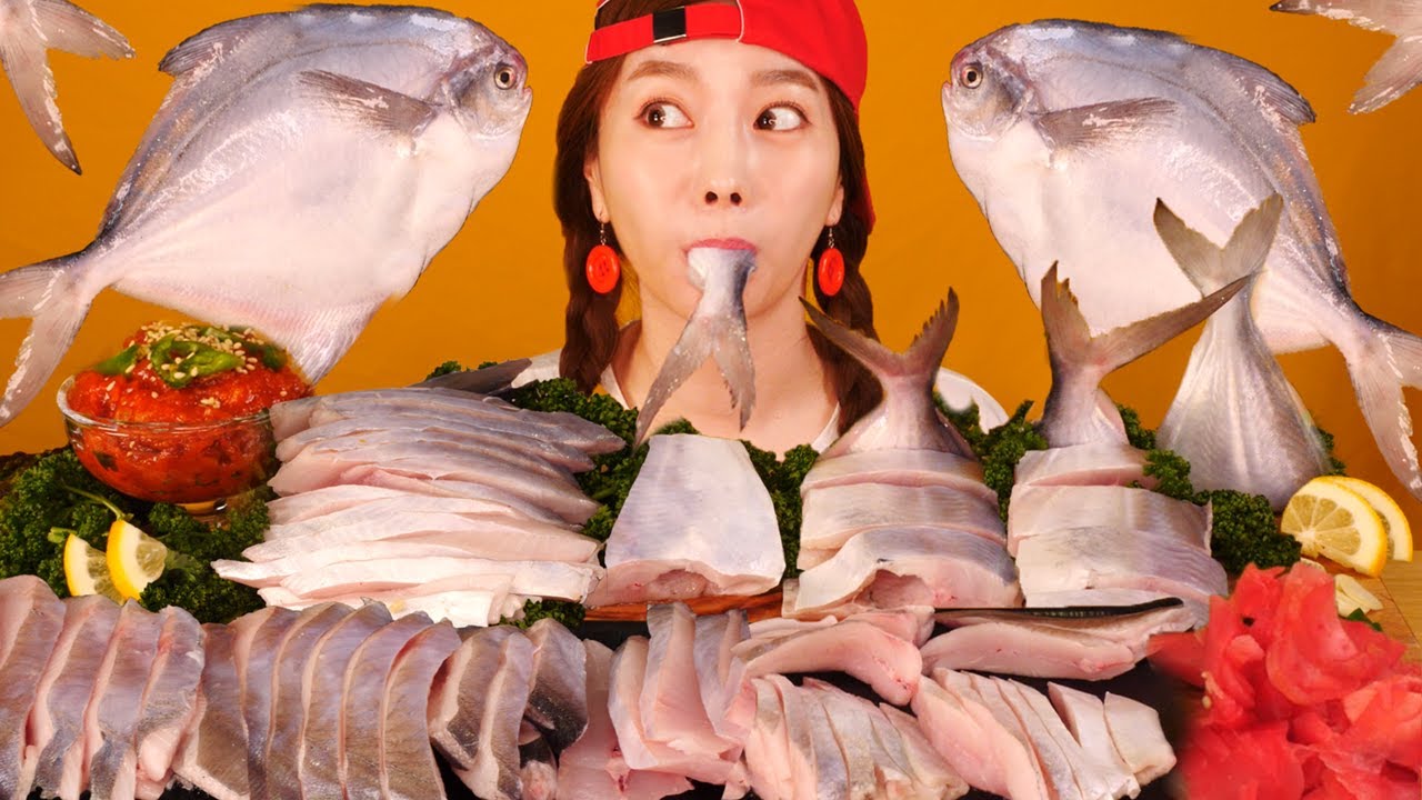 RUS SUB) хрумкая! серебри́ться суши(Pomfret)🐟 ASMR Mukbang eatingsound eatingshow realsound Ssoyoung