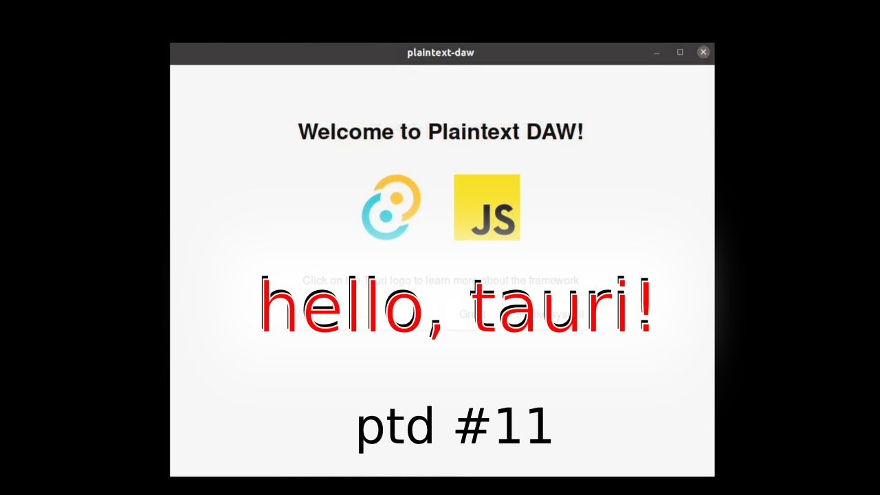 Generating a Tauri Project | plaintext daw 11